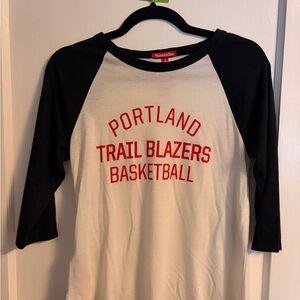 Portland Trail Blazers Women’s Baseball Jersey - Black and White